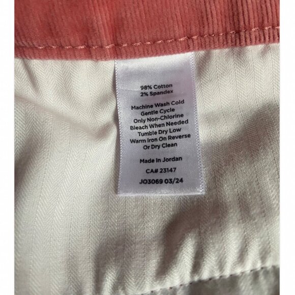 Talbots Pink Salmon Corduroy Pocket Pants Size 14 - Picture 6 of 6